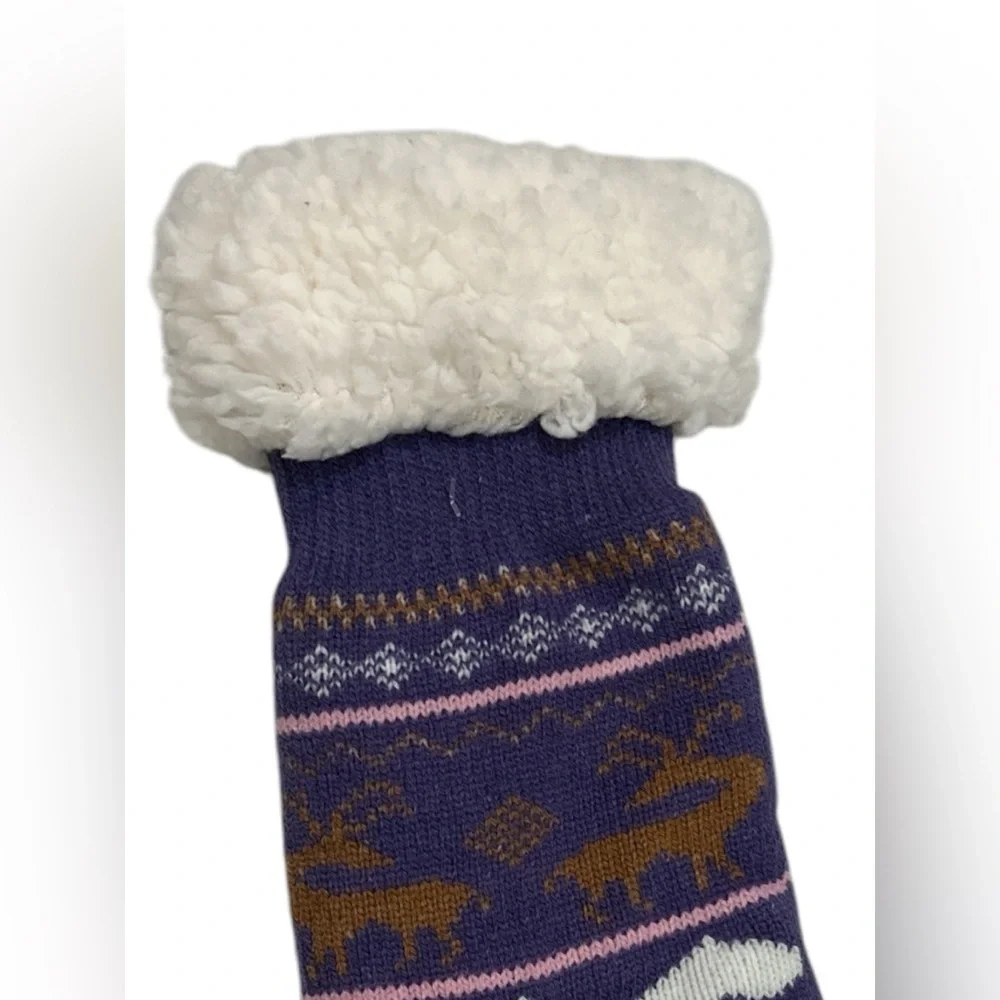 Dosoni Womens Slipper Fuzzy Socks - Reindeer Purple, US Women 5-10